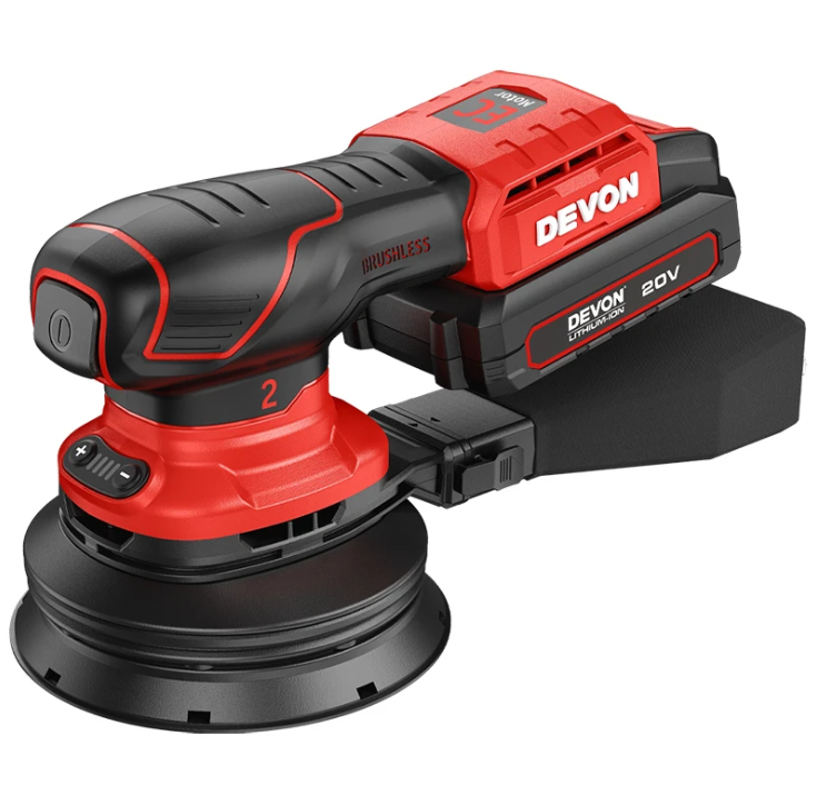 【大有DEVON】20V鋰電無刷砂紙機(圓砂)|2101