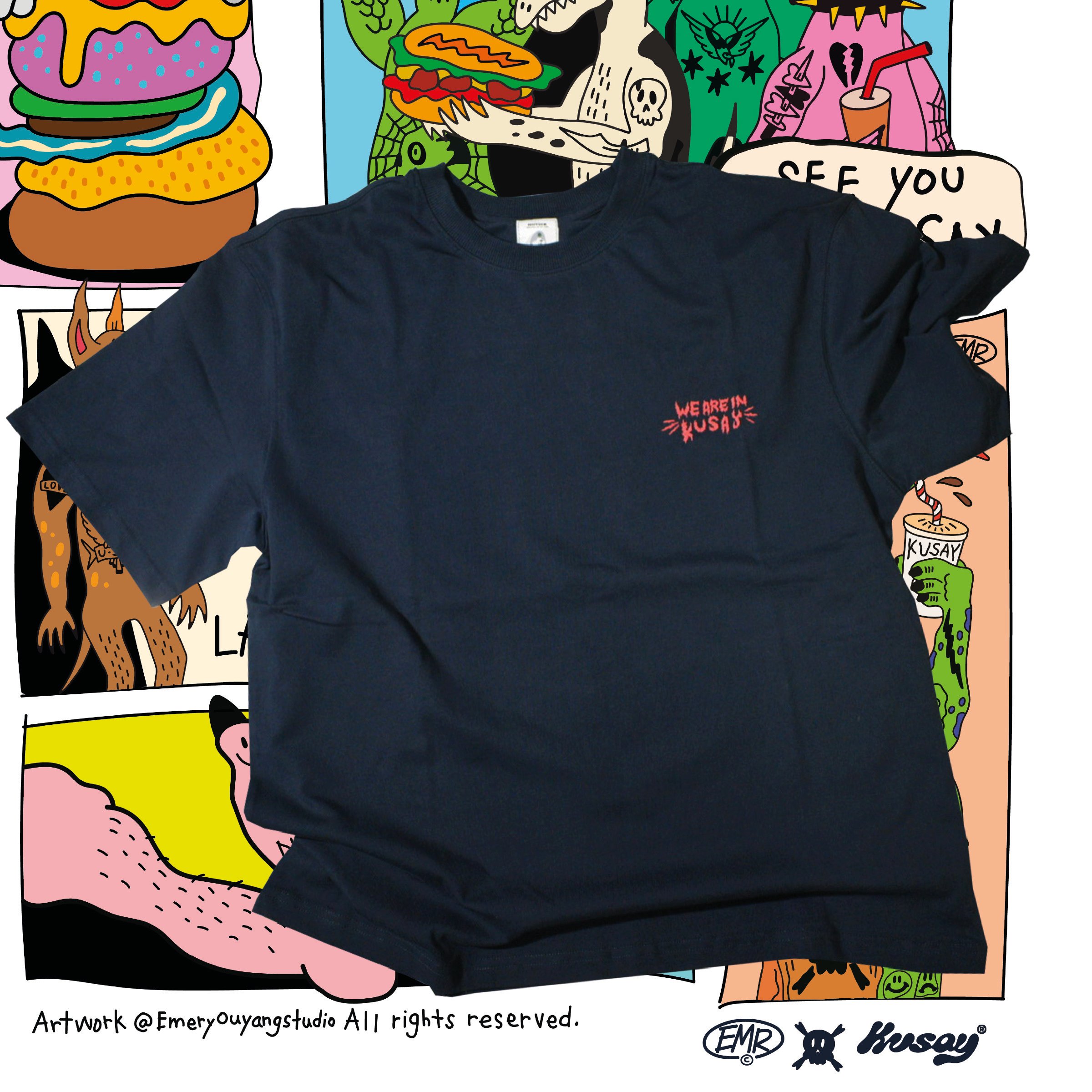 EMR x KUSAY-MONSTER tee (Dark BLUE)