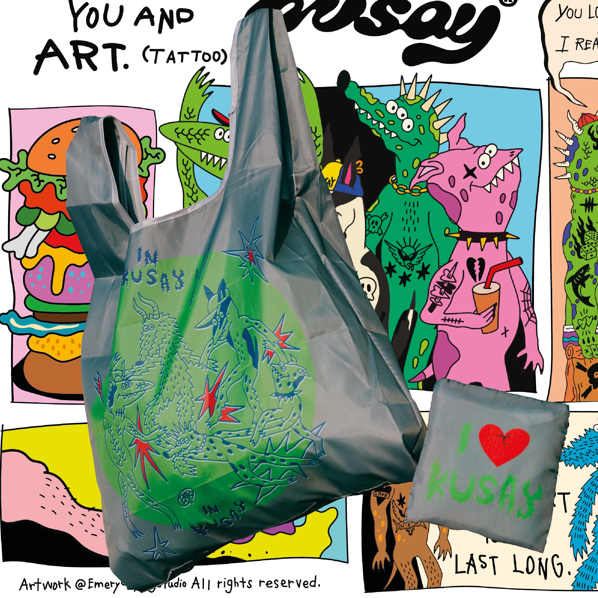 Monsters Love KUSAY收納購物袋