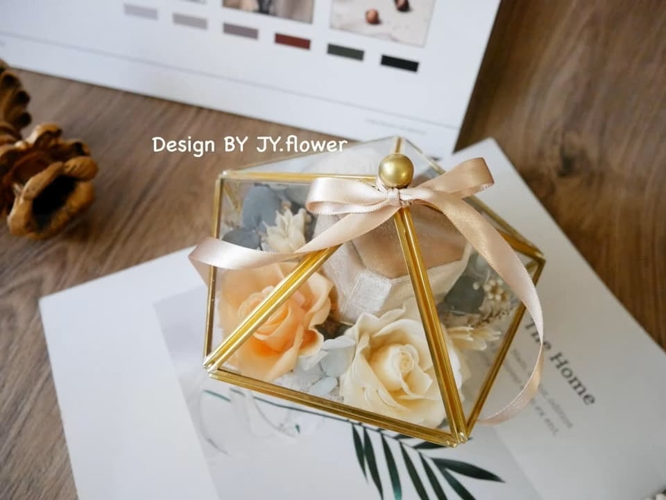 永生玫瑰戒指花盒【澄藍】