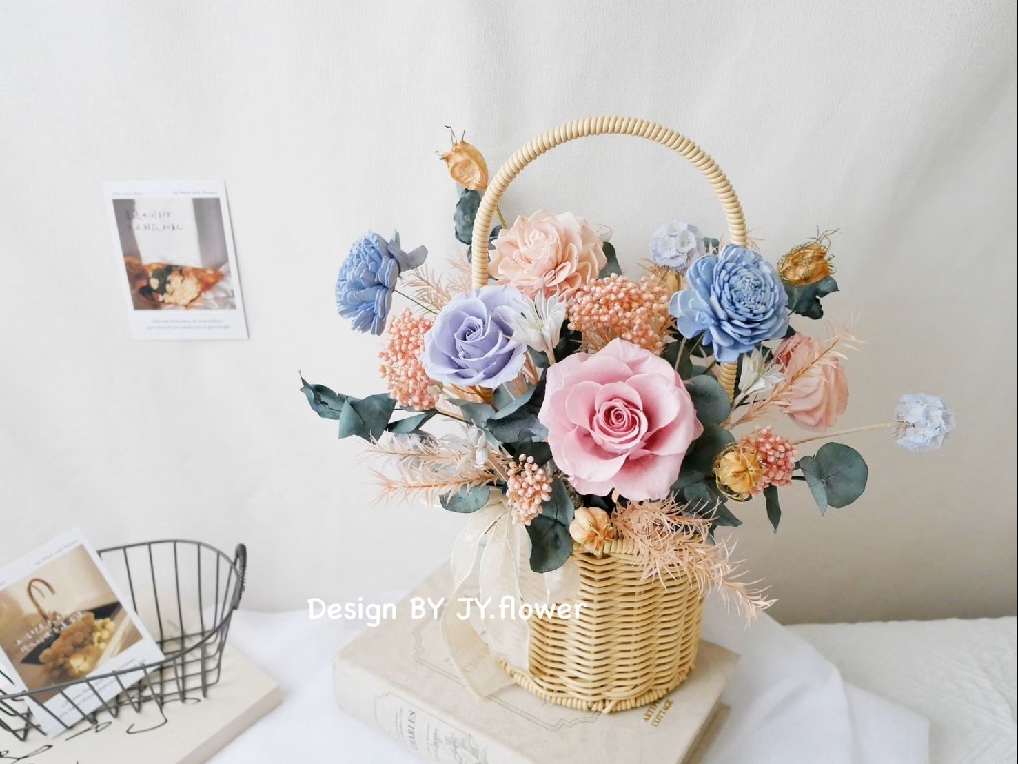 中大型永生提籃花【甜粉霧藍】