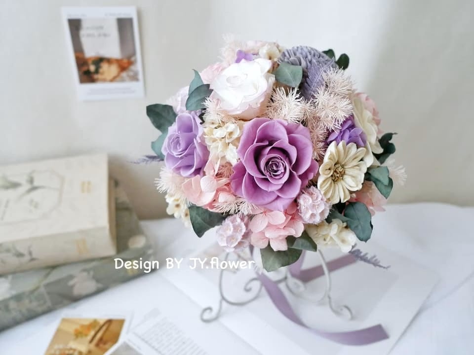 圓形不凋花捧花【浪漫奇緣】