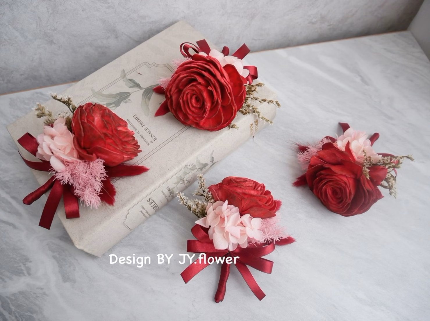 索拉乾燥花胸花【嫣紅初黛】