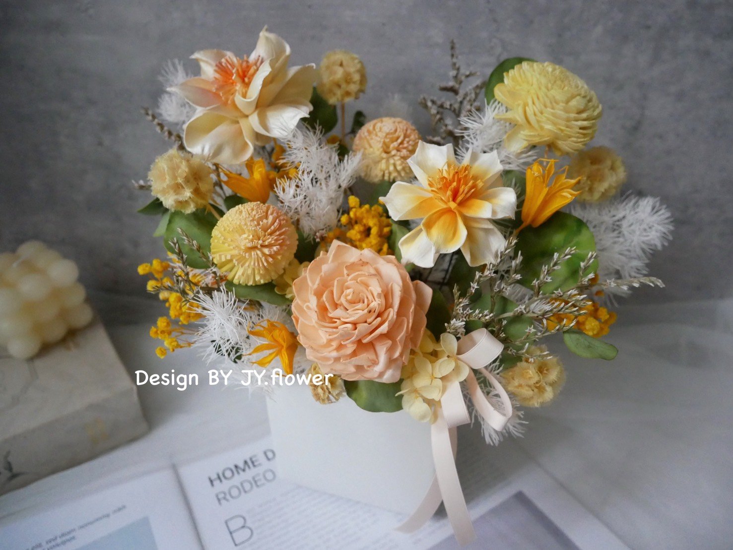 中大型乾燥花盆花【燦爛如昔】