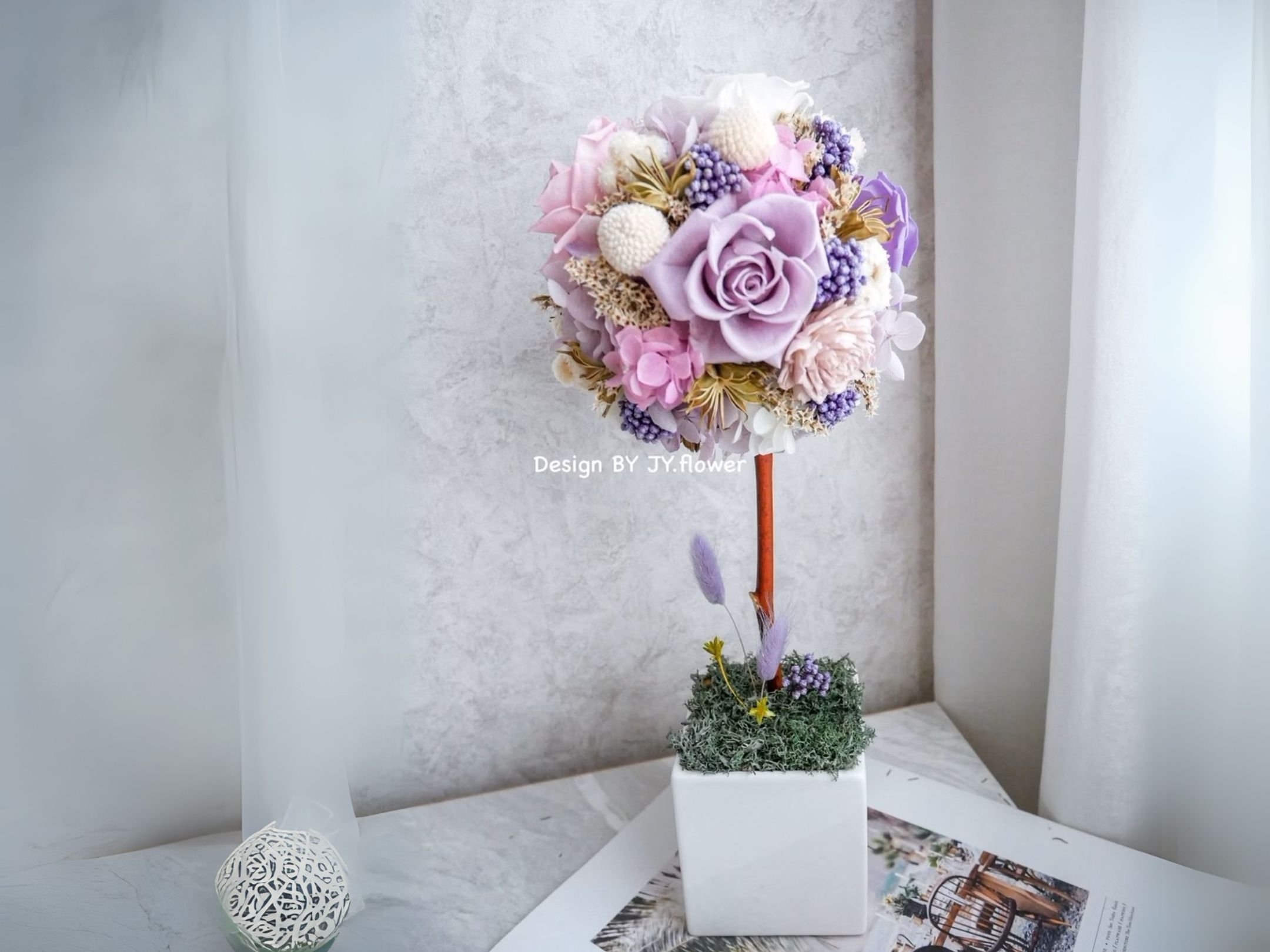 永生玫瑰繡球花球樹盆花【繁花盛開】