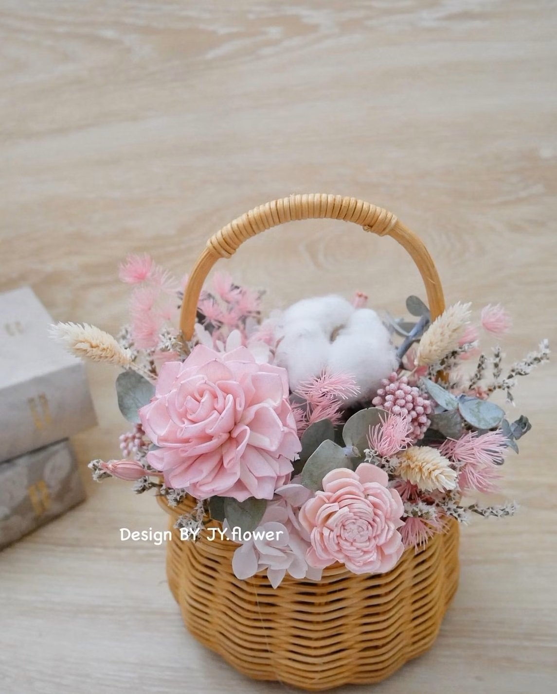 小型乾燥花花籃【春暖】