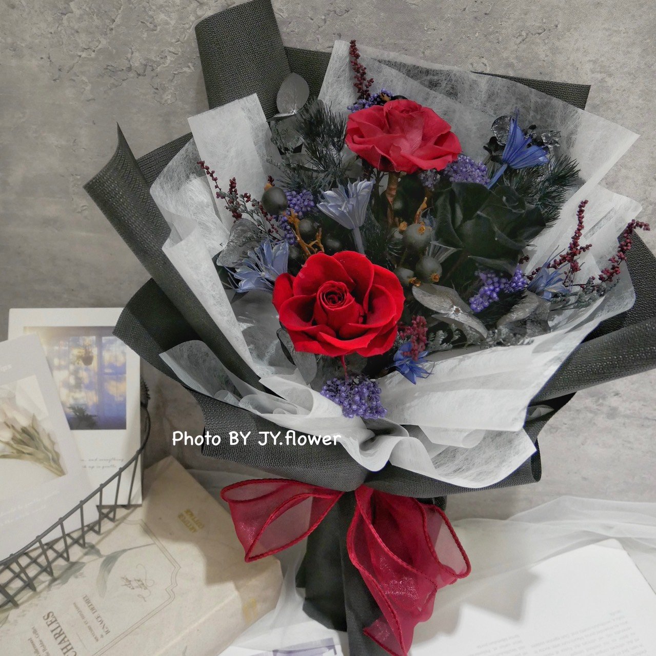 【中型永生乾燥花束包裝】單品課程