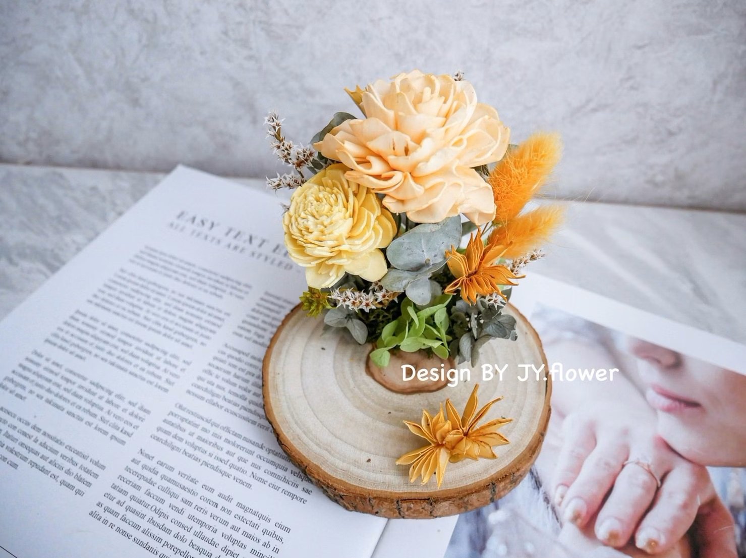 乾燥花名片座【甜橙】