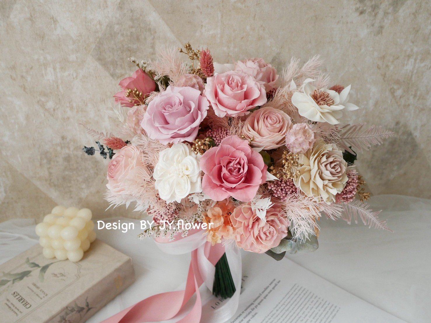 自然型手綁不凋捧花【麗芙花園】