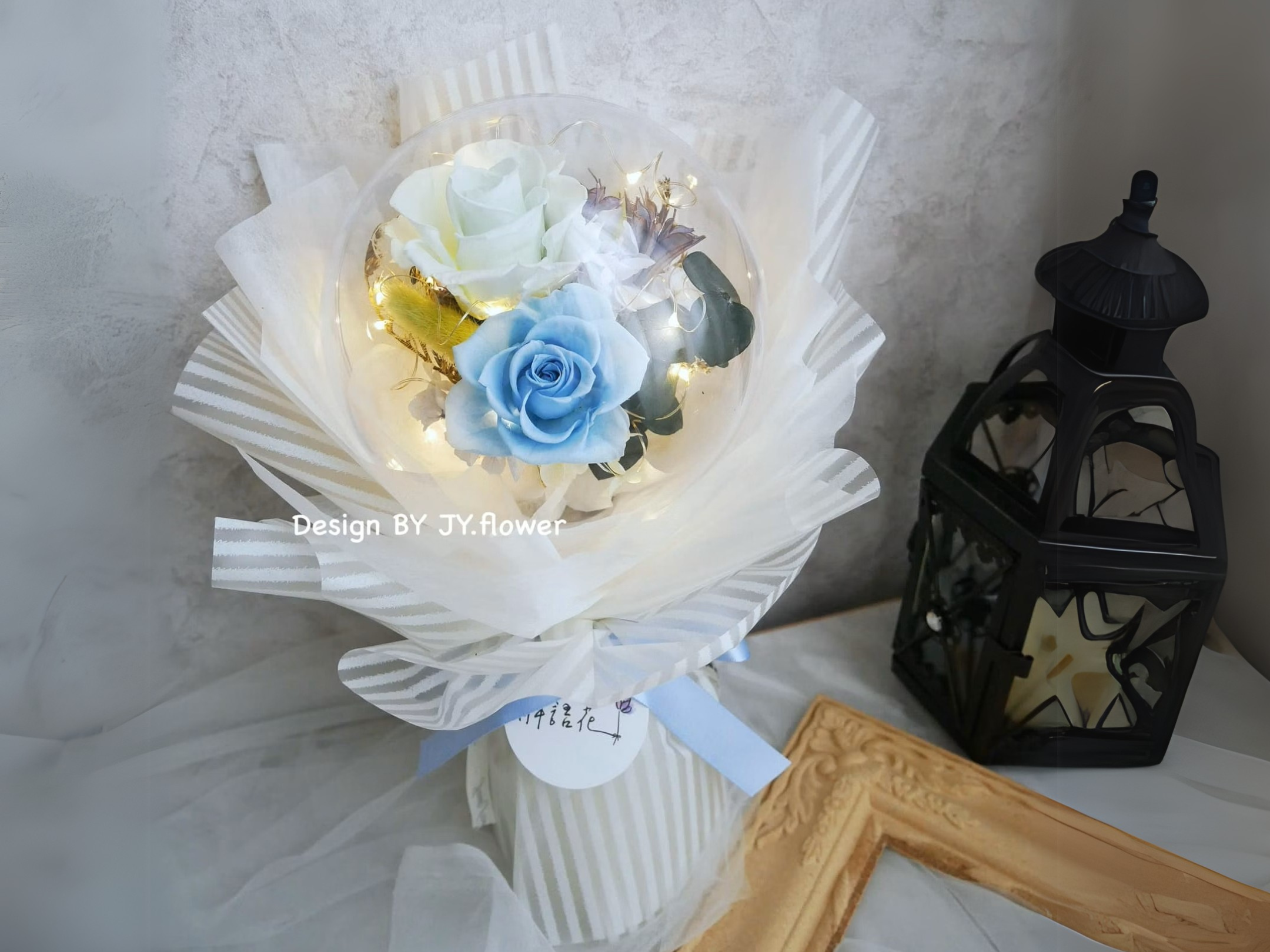 波波球小款永生玫瑰花束【夏日輕舞】