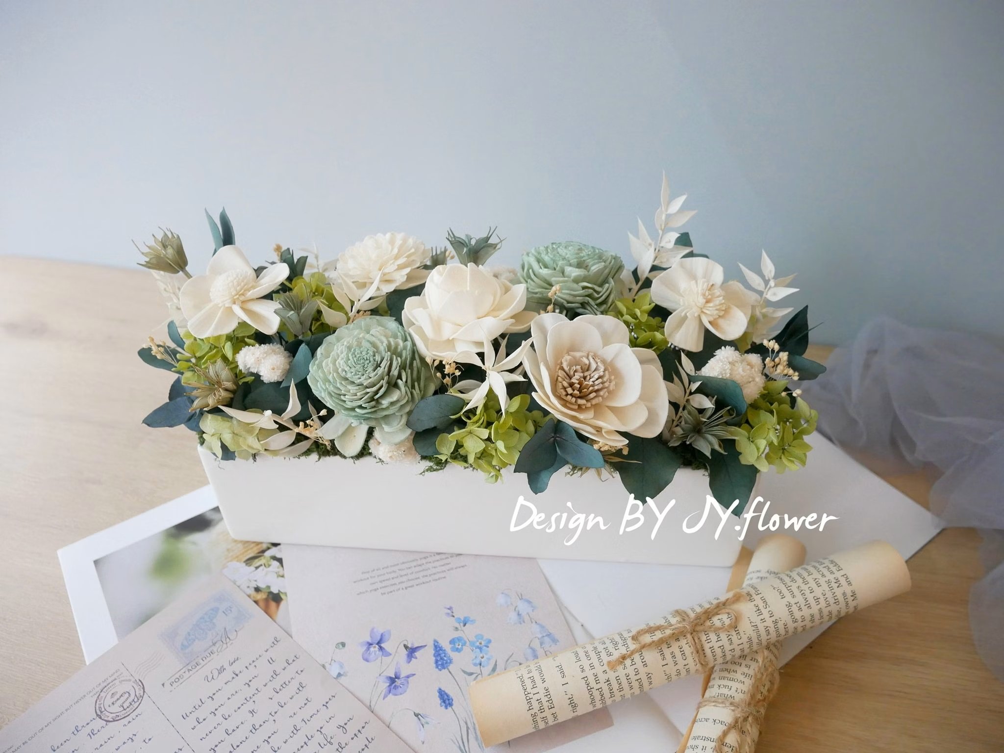 【長型永生乾燥餐桌花】單品課程