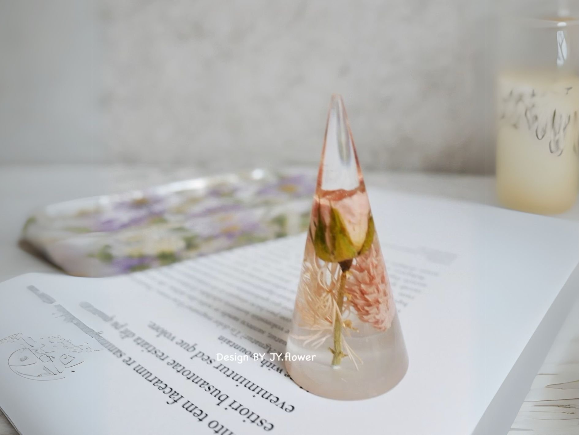 【錐形乾燥花戒架/戒指座】