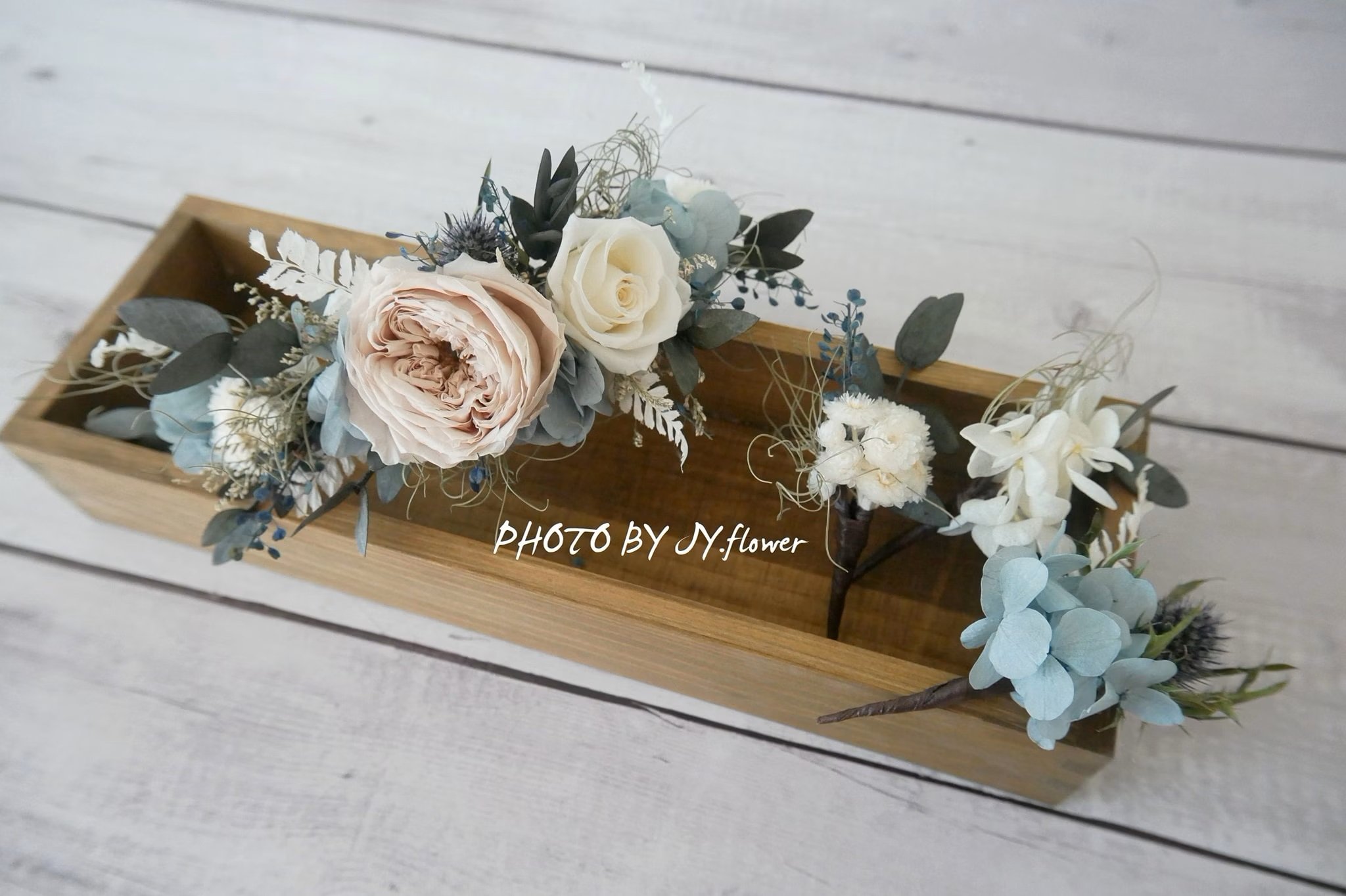 永生花髮插+長型髮飾4件組【優雅小姐】