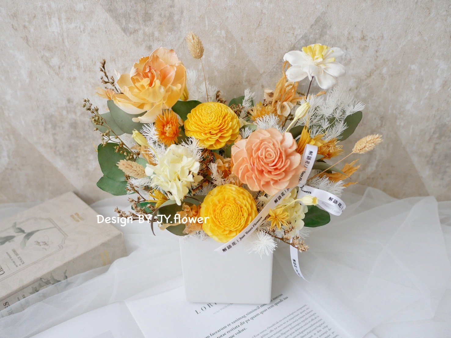 中大型加大款乾燥花盆花【燦爛如昔】