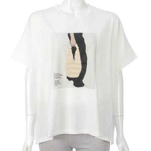 日本設計師款 編織包包圖案連袖上衣