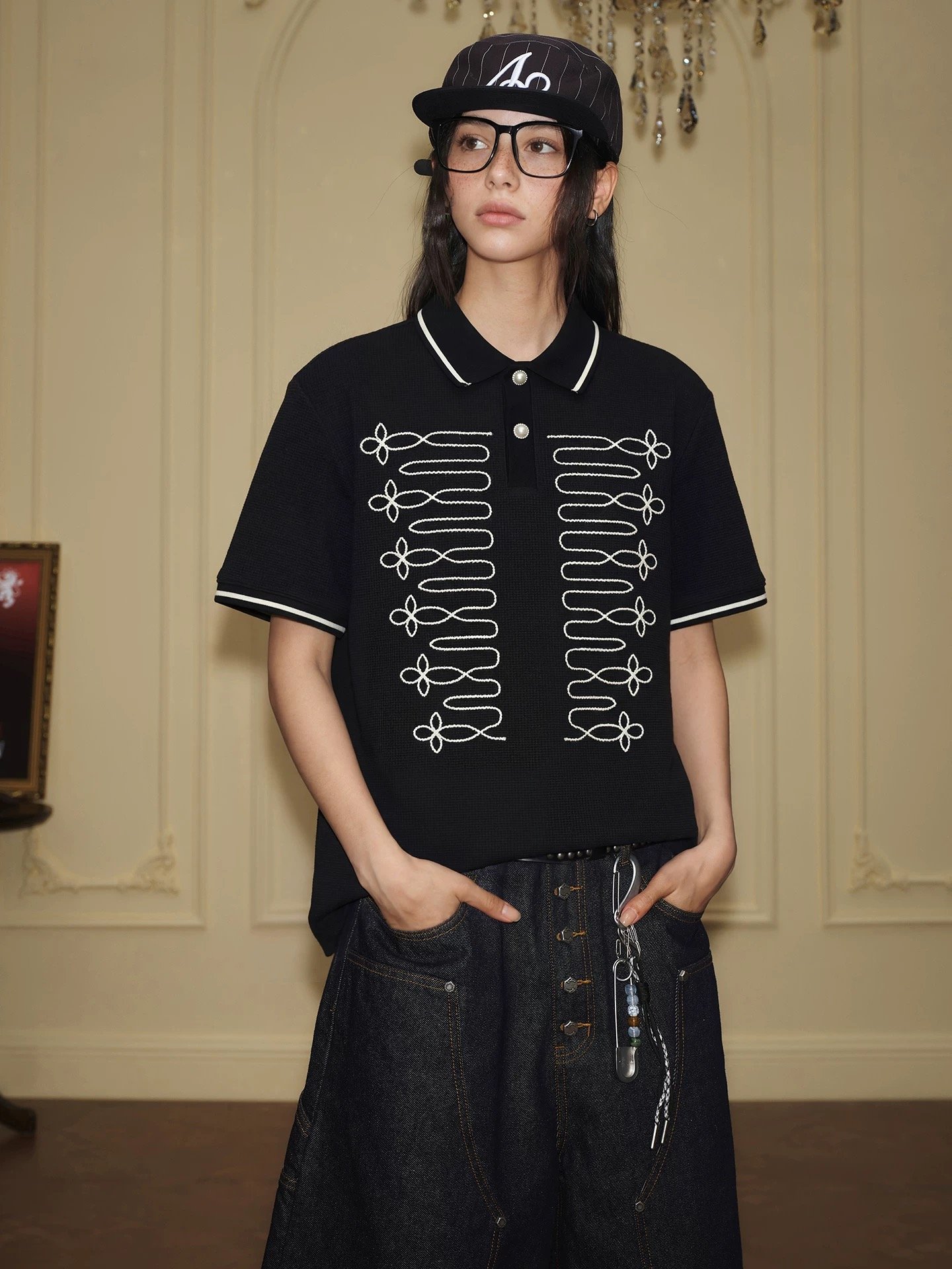 YADCREW 刺繡Polo衫
