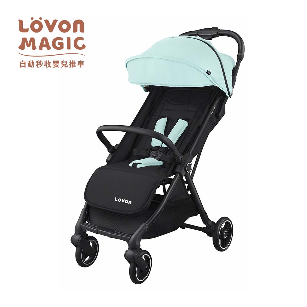 LOVON MAGIC PLUS+ 自動秒收嬰兒推車-清爽綠