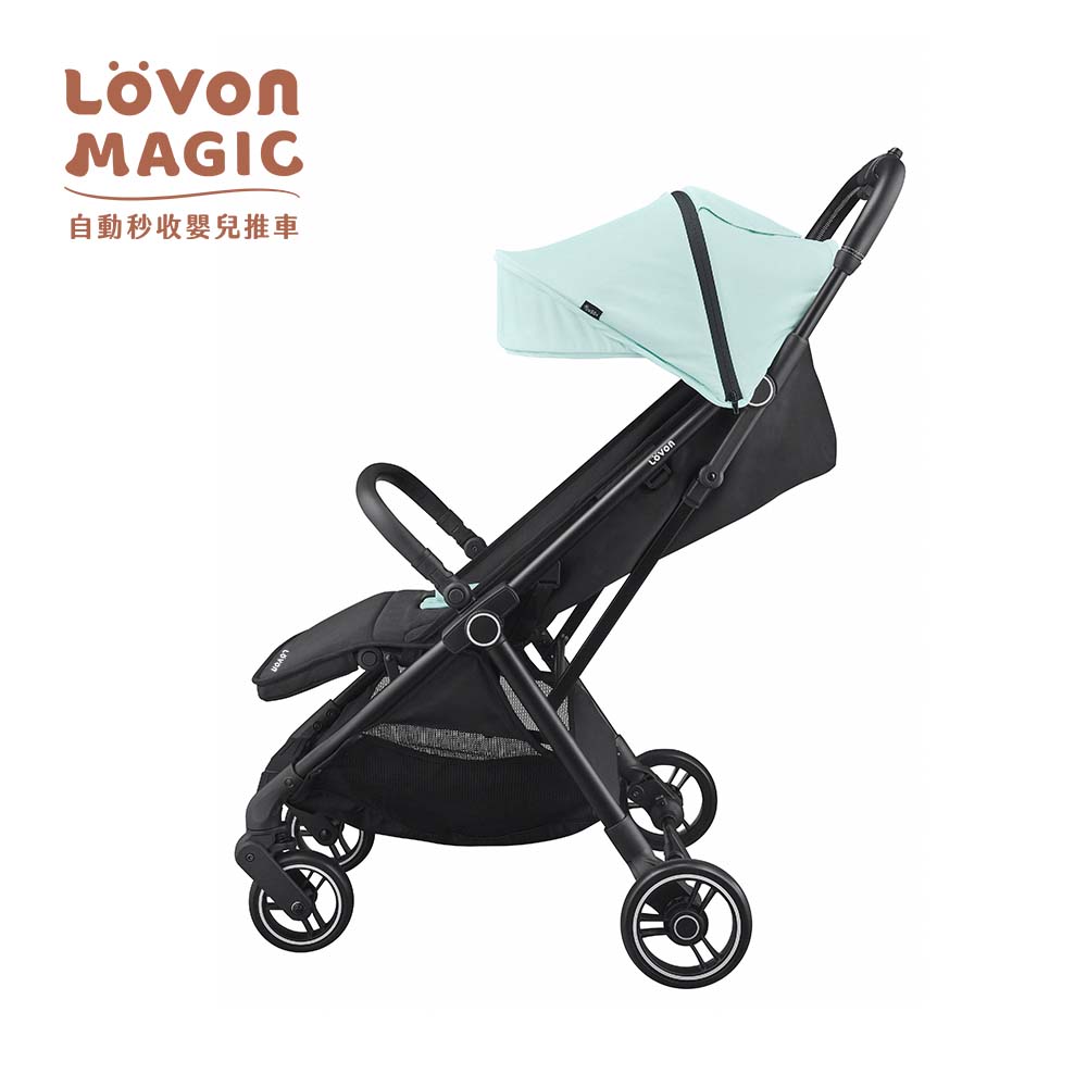 LOVON MAGIC PLUS+ 自動秒收嬰兒推車-清爽綠