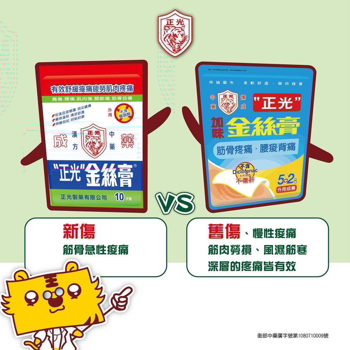 「正光金絲膏」跟「正光加味金絲膏」要怎麼選?