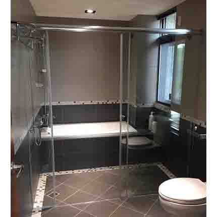 淋浴拉門乾溼分離 - 一字無框內開/外開 JC-005