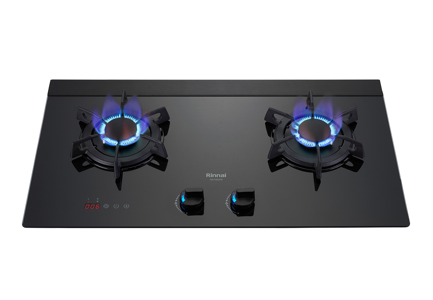 檯面式蓮花玻璃雙口爐-RB-F2620G(B)