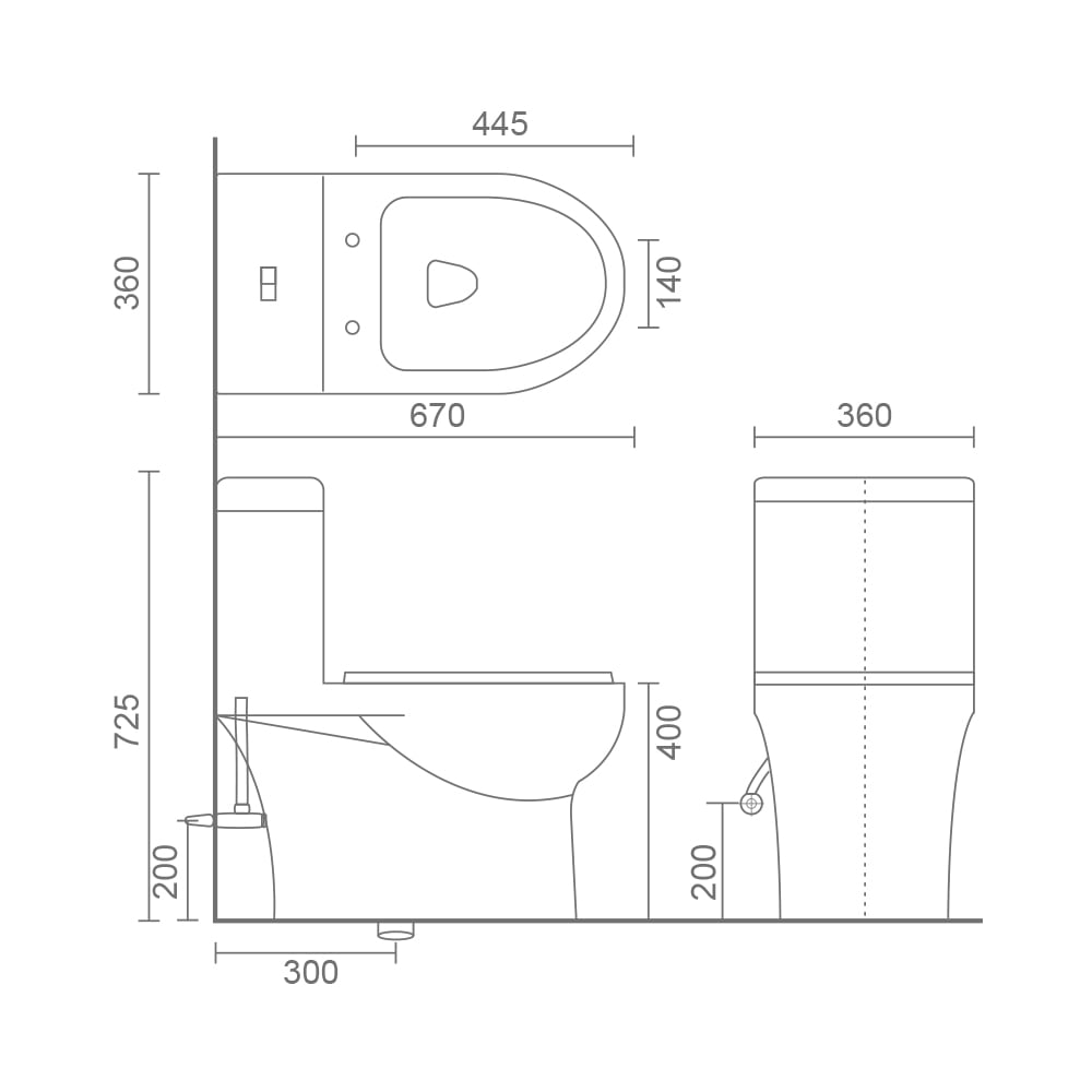 MRBEAR - 兩段式省水單體馬桶 /  PMA-166.3