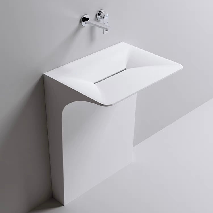 歐洲星級飯店款 - 荷蘭IDEAVIT - 純手工訂製CORIAN-人造石一體落地盆-Z.23-KL.M 歐洲星級飯店款 - 荷蘭IDEAVIT - 純手工訂製CORIAN-人造石一體落地盆-Z.23-KL.M