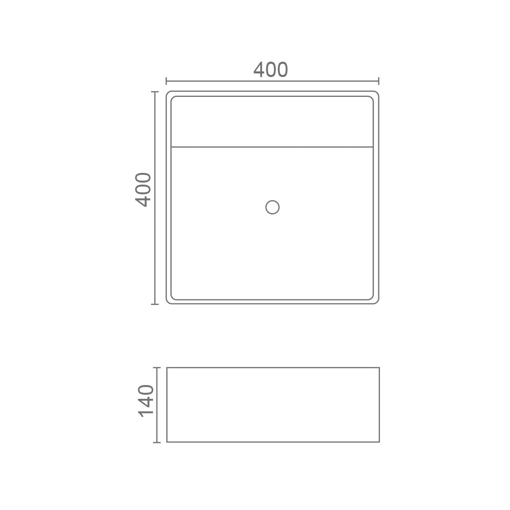 MRBEAR - 小正方陶瓷盆 / PMA-1097C