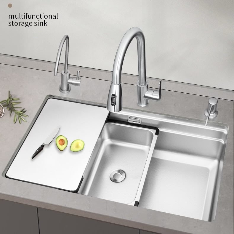 日向 - 3D奈米壓紋不鏽鋼廚房水槽 - 大全配 / SUN7709 日向 - 3D奈米壓紋不鏽鋼廚房水槽 - 大全配 / SUN7709