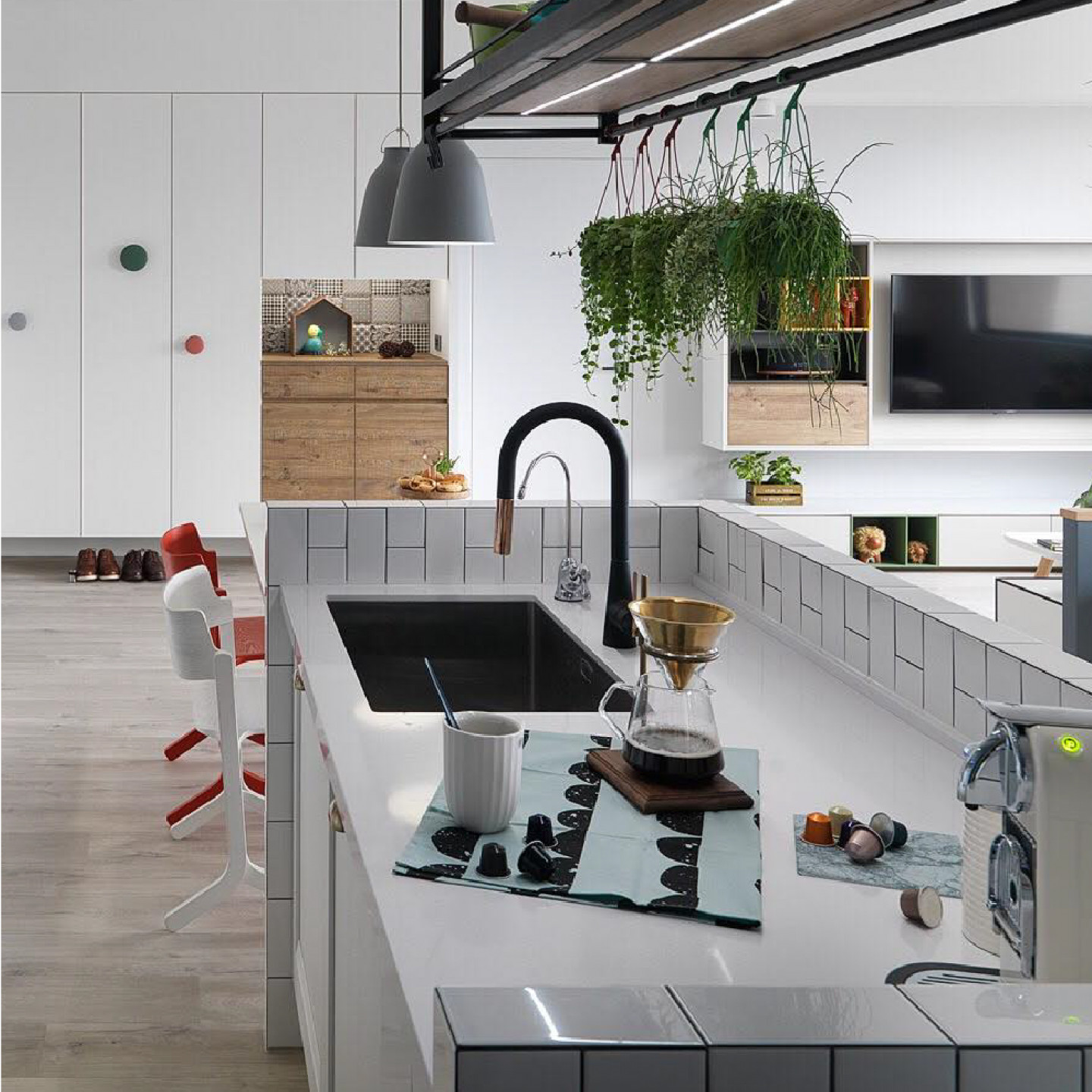 FLEAKER廚房無鉛伸縮龍頭-黑-龍頭系列 EA-211-GB