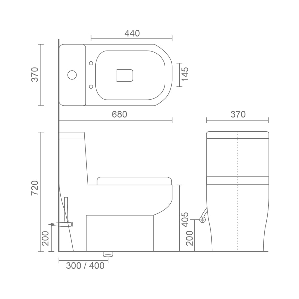 MRBEAR - 兩段式省水單體馬桶 / PMA-155.3 / PMA-155.4
