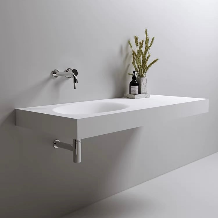 IDEAVIT - 人造石一體成型掛式盆 - K-209-T-UP