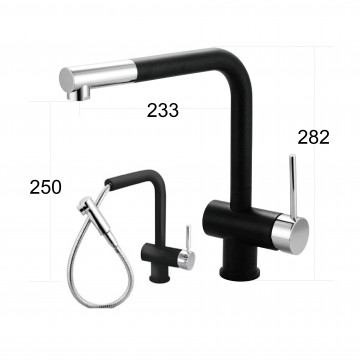 Day&Day - 伸縮檯面龍頭 黑色 / ED-K11321BK