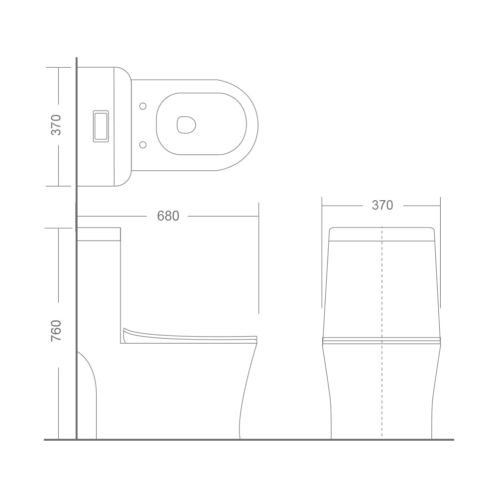 MRBEAR - 兩段式省水單體馬桶 /  PMA-1901.3 / PMA-1901.4