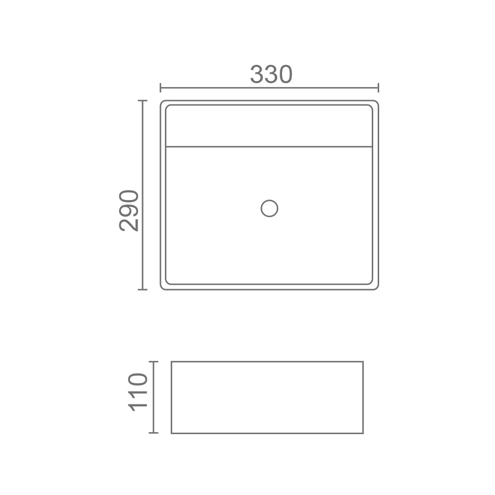 MRBEAR - 小長方陶瓷盆 / PMA-1097B