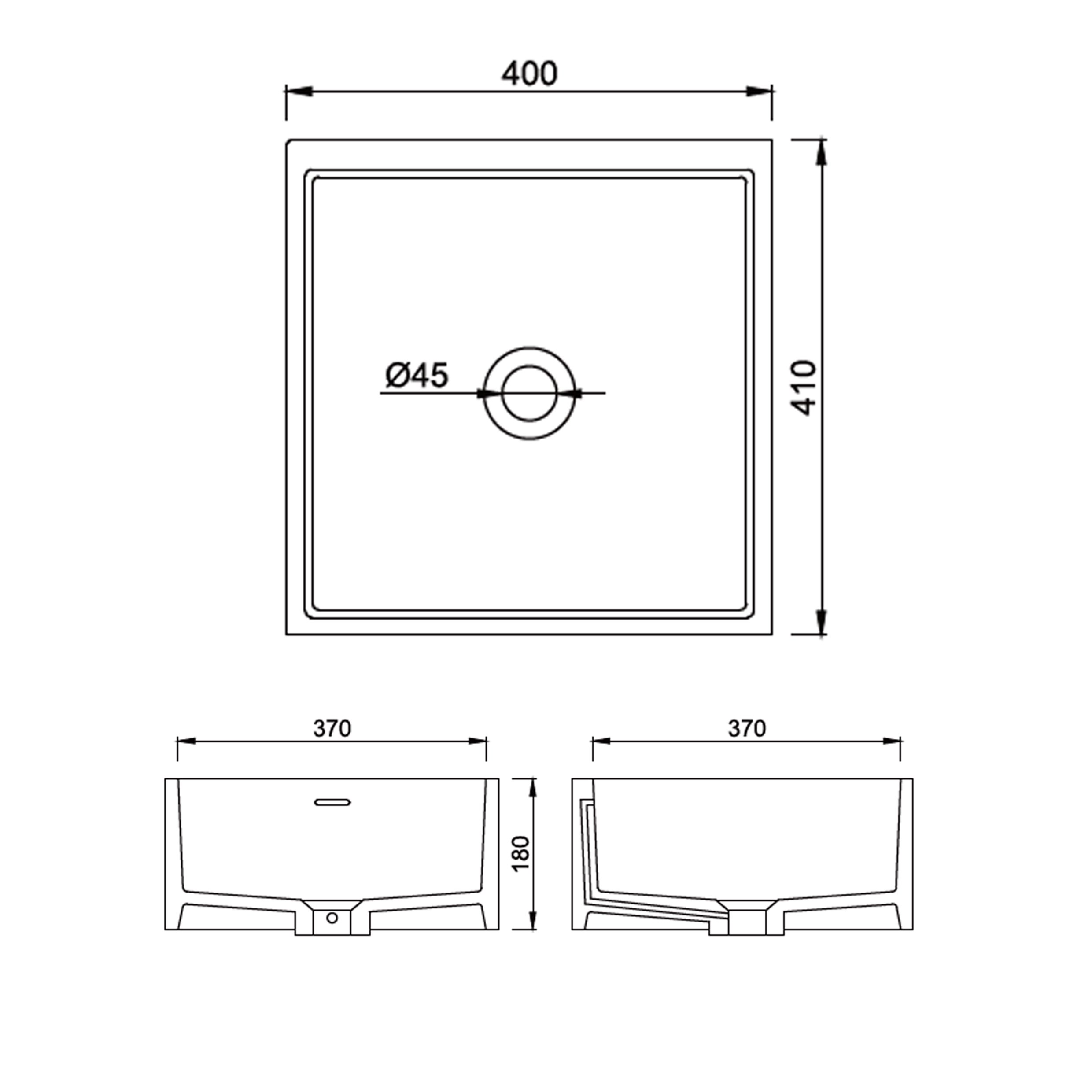 IDEAVIT - 人造石獨立方型薄邊面盆 - K-400H-T-SN
