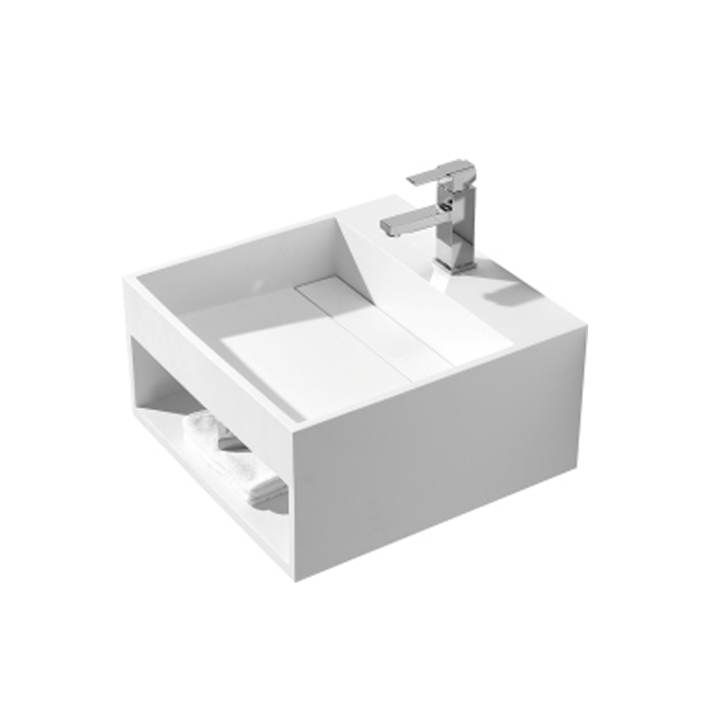 IDEAVIT - 人造石一體成形置物面盆 - K-450F-T-SV