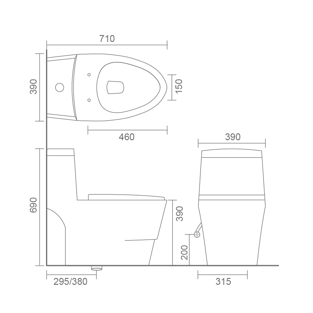 MRBEAR - 兩段式省水單體馬桶 / PMA-148.3 / PMA-148.4