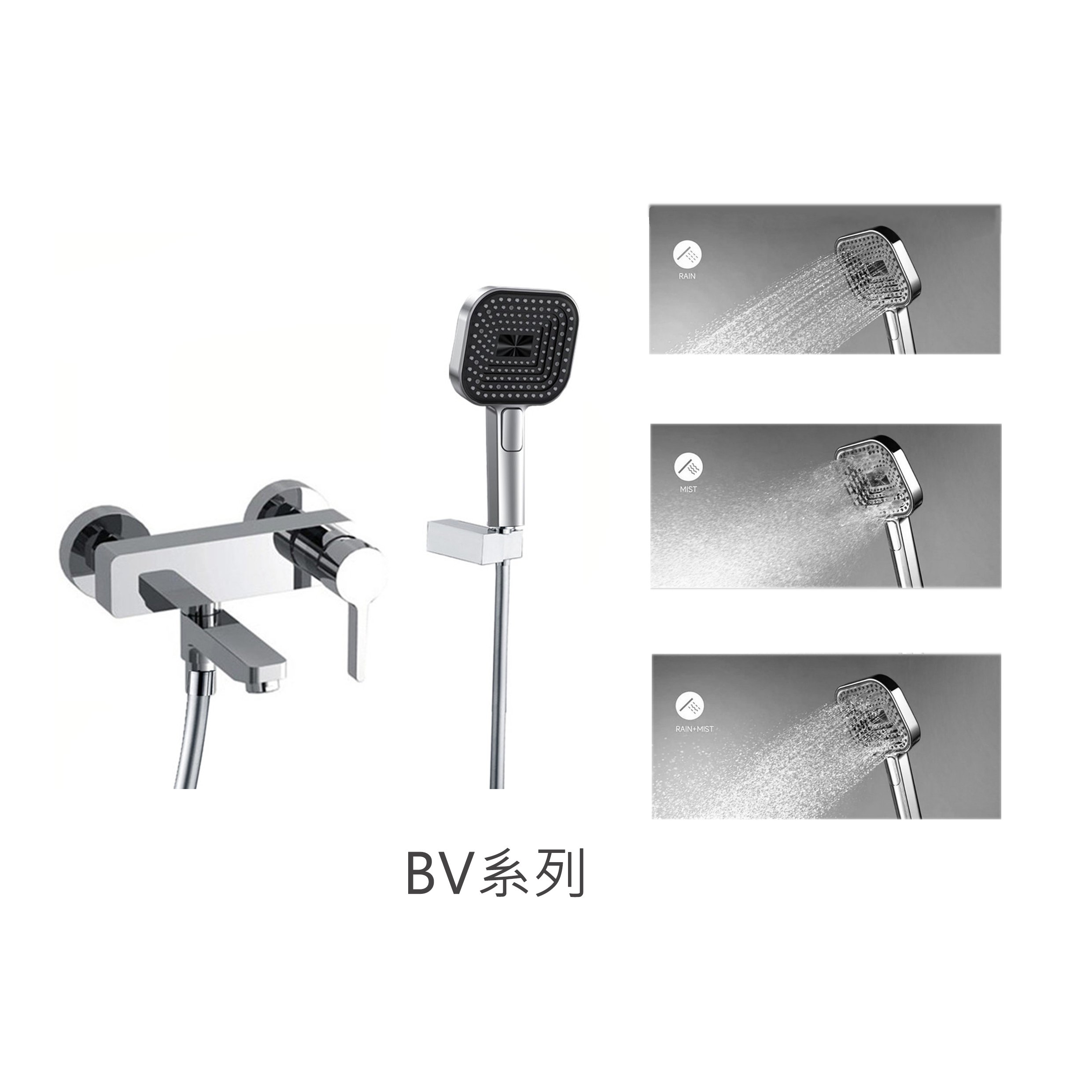 RONCRAX - IDEAVIT8 精緻出水切換龍頭 / 多款蓮蓬頭可選 / RN-105232-K-1 / RN-105235-0單瀑布款