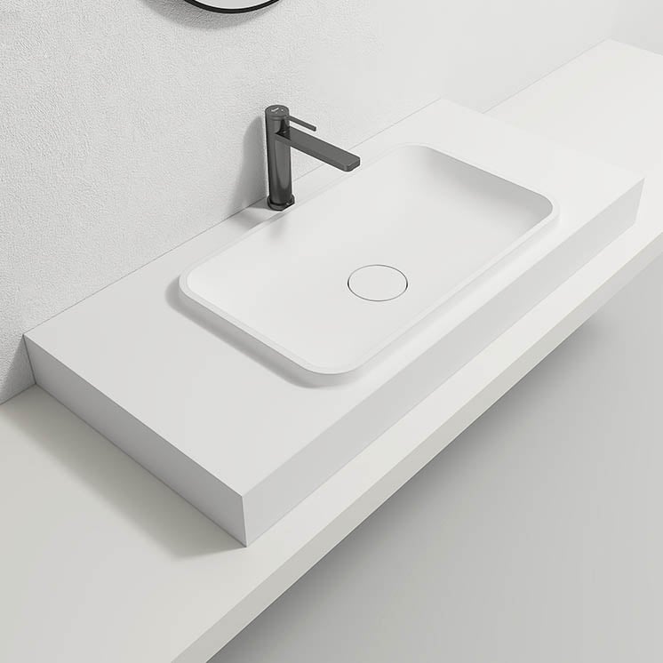 IDEAVIT - 白色平光霧面人造石壁掛盆 - WA151002011