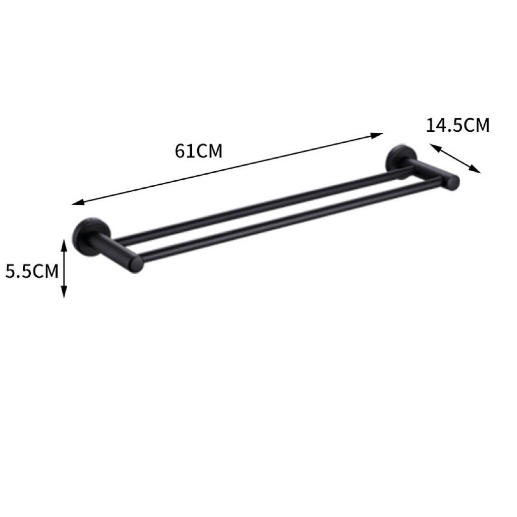 雷勒-霧黑系列-雙桿毛巾桿-BH-9.155