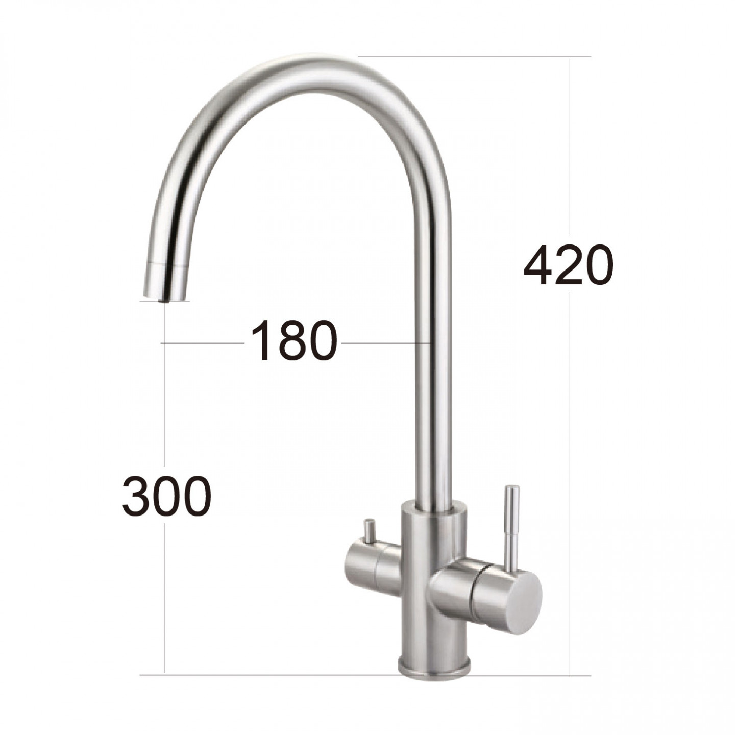 Day&Day - 304不鏽鋼三用廚房無鉛龍頭 - ED-KS83509
