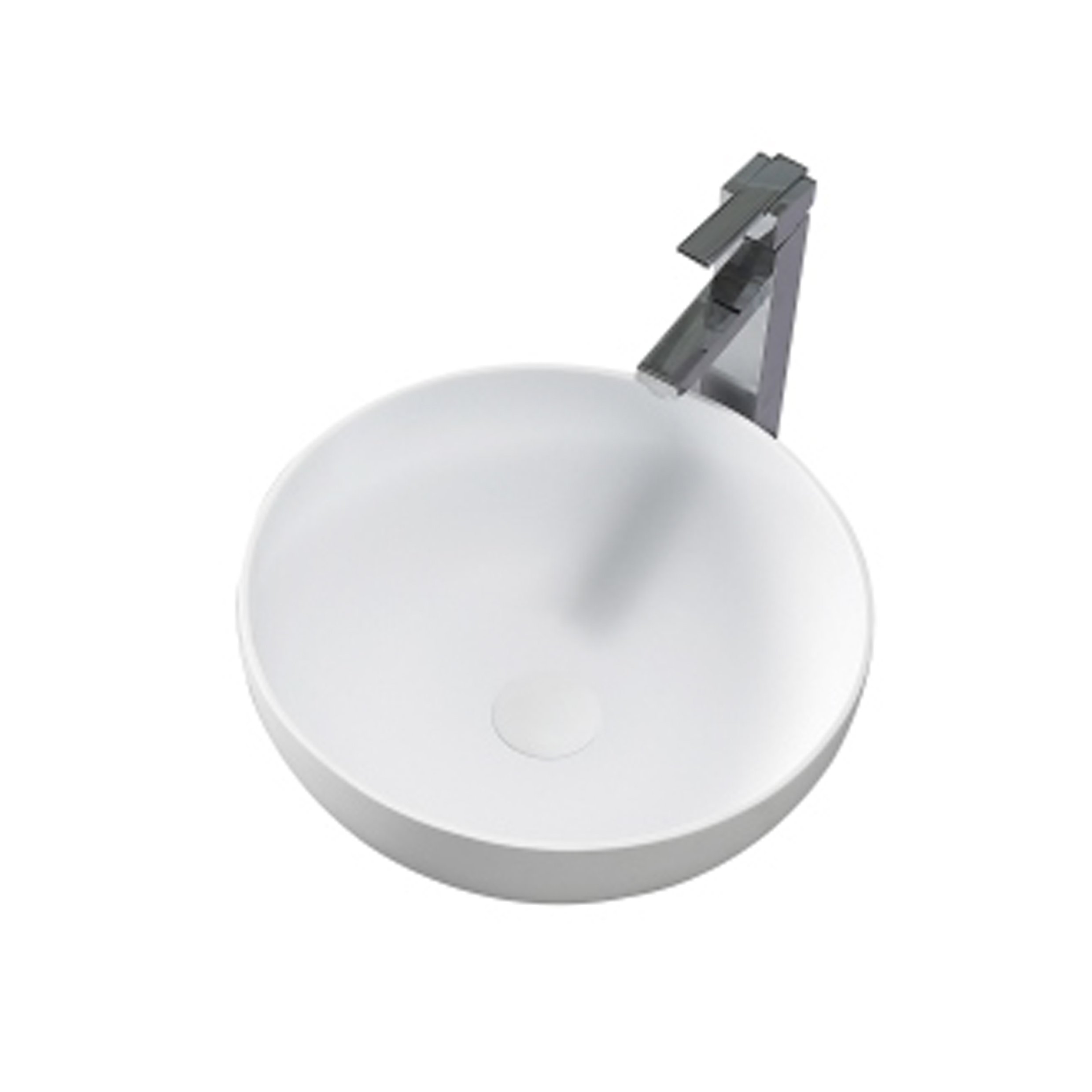 IDEAVIT - 人造石獨立圓形薄邊面盆 - K-513C-T-SK