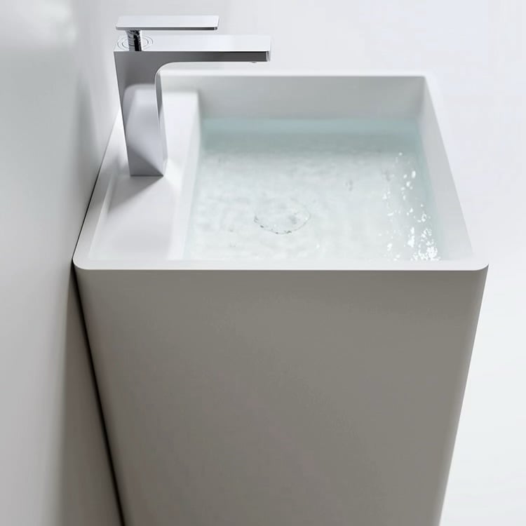 歐洲星級飯店款 - 荷蘭IDEAVIT - 純手工訂製CORIAN-人造石一體落地盆-Z.23-9007 歐洲星級飯店款 - 荷蘭IDEAVIT - 純手工訂製CORIAN-人造石一體落地盆-Z.23-9007