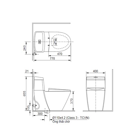 日本 INAX 單體馬桶 AC-909VRN-TW