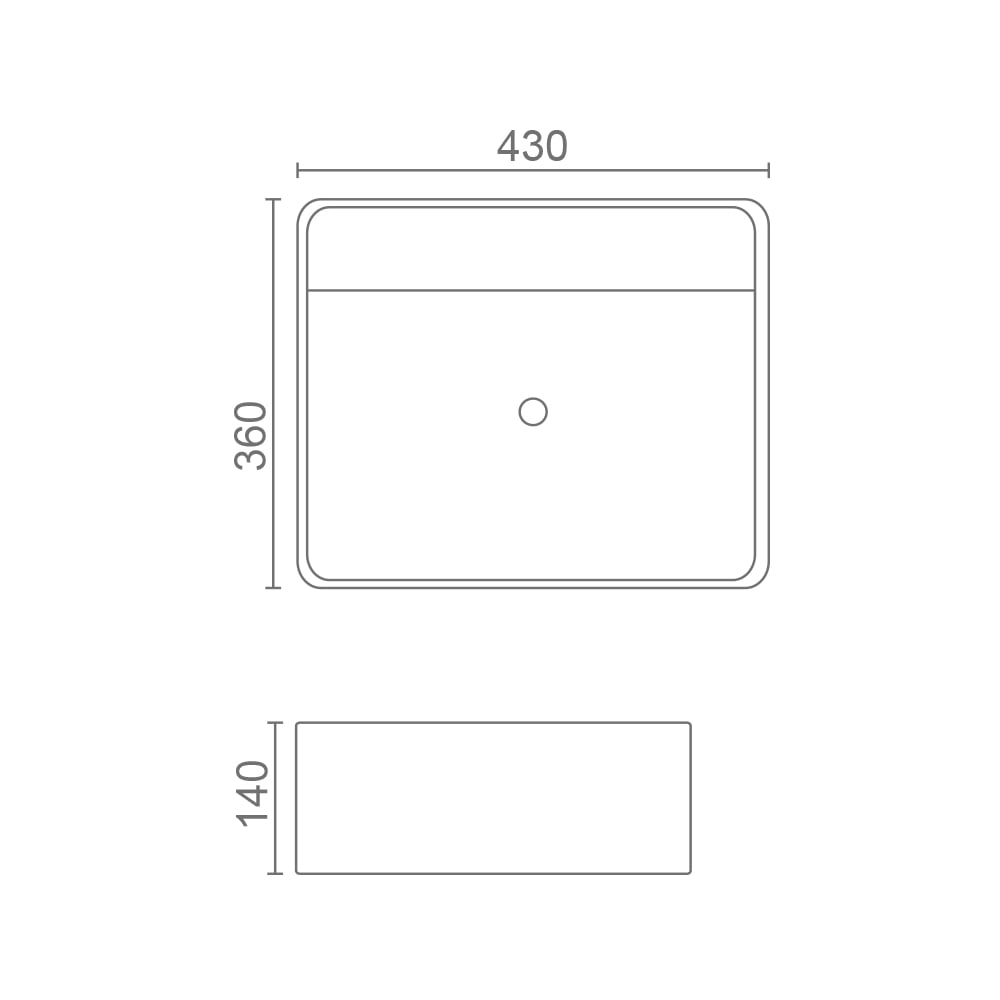 MRBEAR - 大長方陶瓷盆 / PMA-1097A