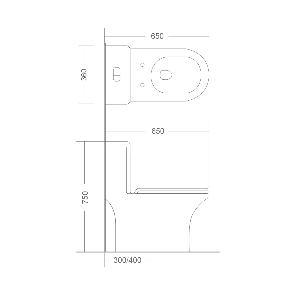 MRBEAR - NEW!! 兩段式省水單體馬桶 / PMA -1929.3 / PMA -1929.4