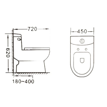 TSO AN - 特殊管距 單體馬桶 (180~400mm) - JA-560