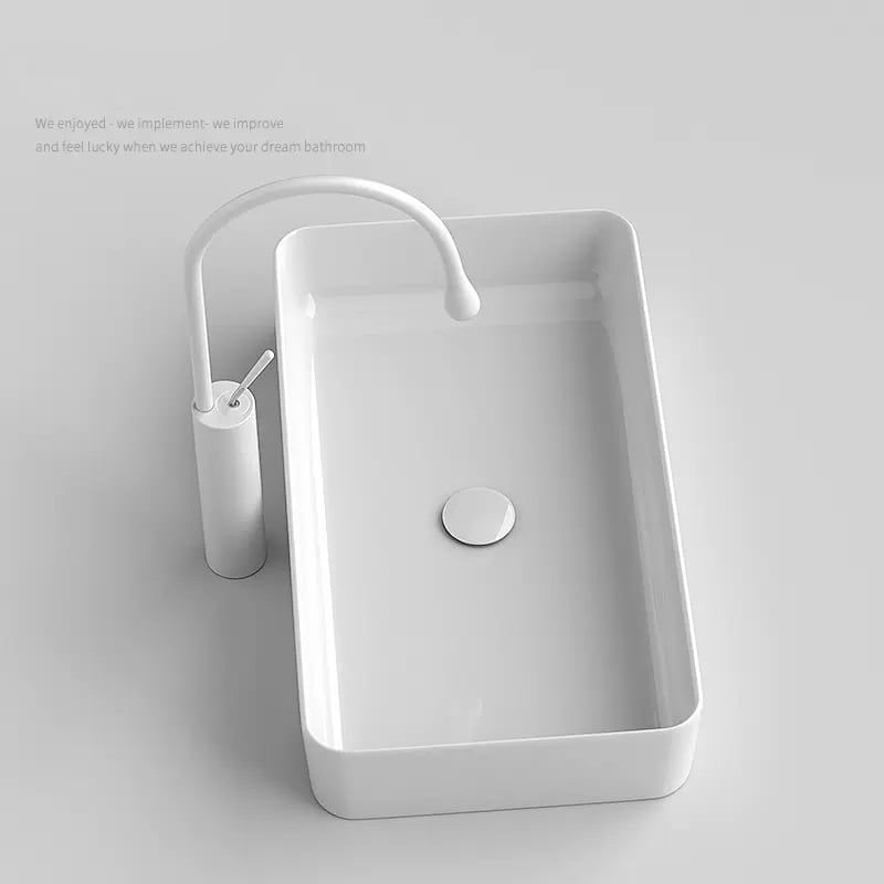 IDEAVIT - 方形弧角/薄邊台上盆 - KW2101-B (無溢水口)