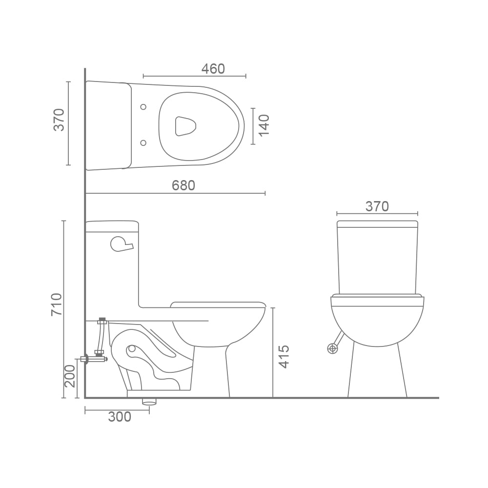 MRBEAR - 單段側壓省水馬桶 / PMA-170.3